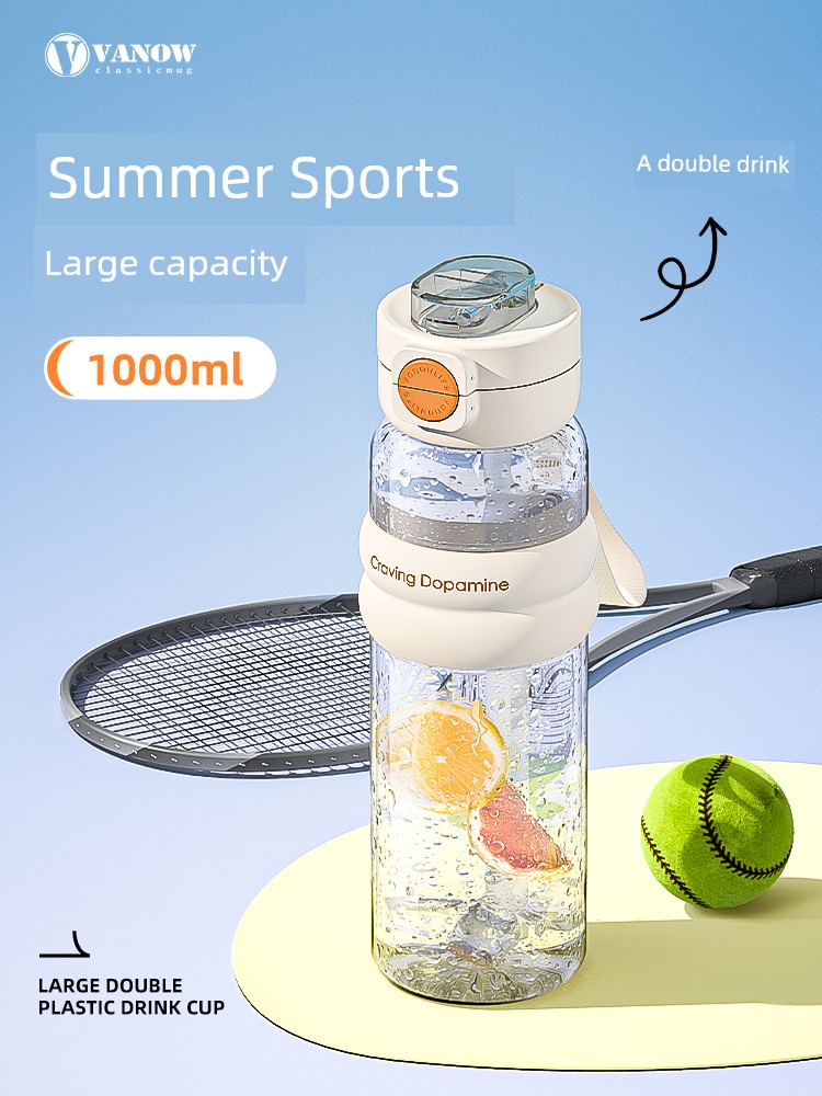 Vanow Sports Cup 2025 New Arrival Girls Large Capacity Kettle Summer High Temperature Resistant Tritan Portable Cup