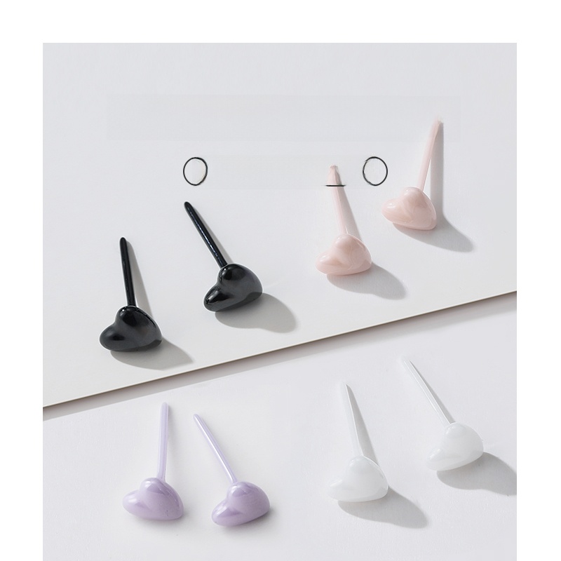 Heart Women's Minimalist Anti-Blocking Ceramic Sleep No Need to Take off Ear Studs