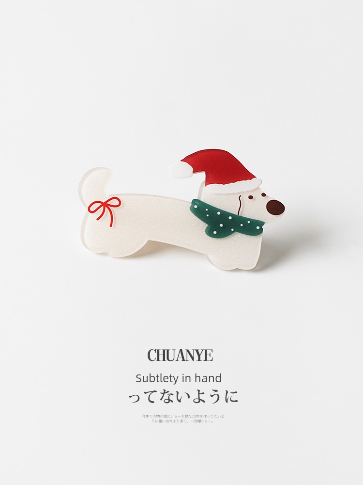 Kawano Scarf Puppy Barrettes Side Clip Side Bang Clip Forehead Cropped Hair Clip Barrettes Duckbill Clip Female 2024 New Arrival Clip