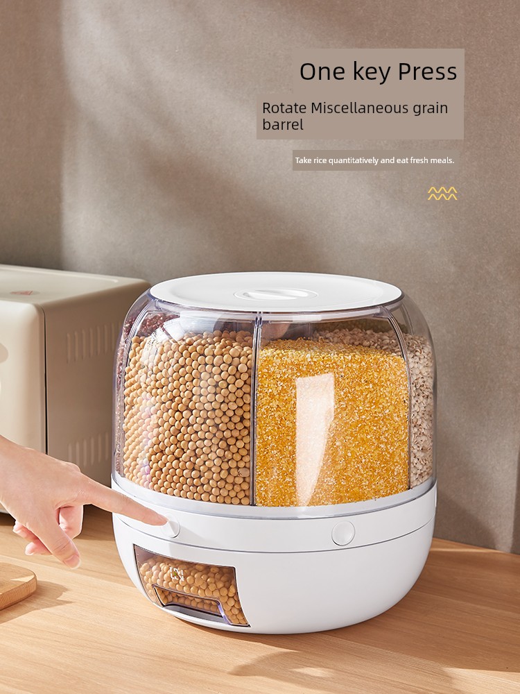 Cereals Storage Box Separated Rotate M Bucket Insect-Proof Moisture-Proof Sealed For Home 2024 New Arrival Rice Storage Box Rice Pot