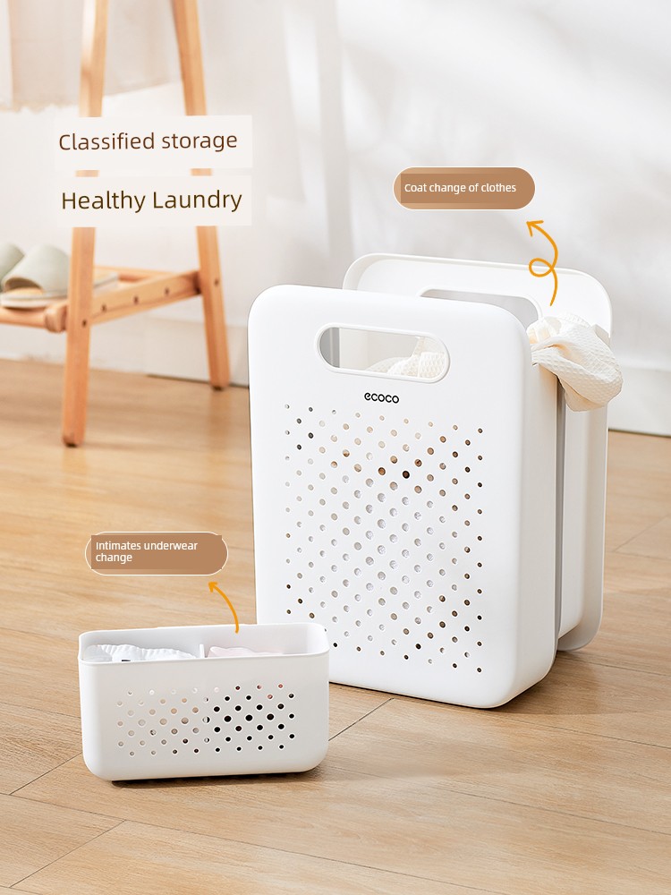 Storage Basket Foldable Bathroom Partition Bath Dirty Clothes Basket