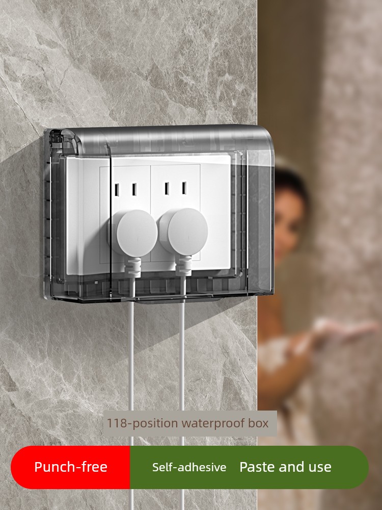 118 Socket Waterproof Box One-Bit Two-Position Adhesive Three Position Switch Protective Cover Bathroom Four-Bit Water Proof Cover for Switch Cover
