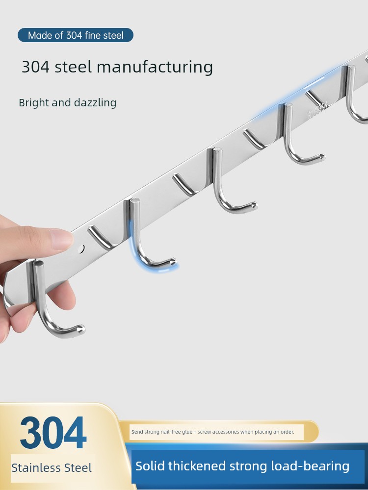 Stainless Steel 304 Clothes Hook Wall Hanging Wall Hanging Hook Row Hook Coat Hook Clothes Hook Clothes Hanger Wall Hook