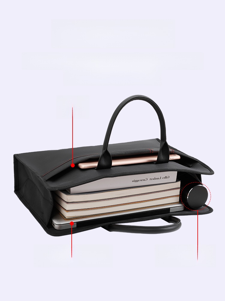 Men's Bag Business Office Handbag Briefcase Men's Large Capacity File Bag Portfolio Waterproof Oxford Cloth Measurement