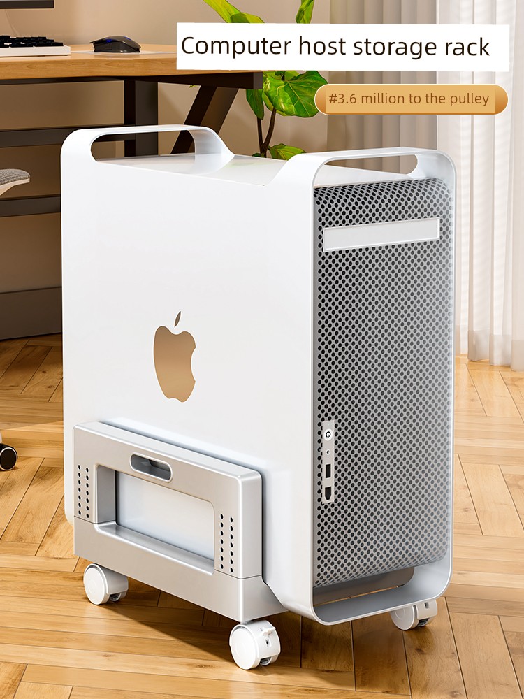 Computer Host Bracket Movable Chassis Base Bracket with Pulley Storage Rack For Home Desktop Office Tray