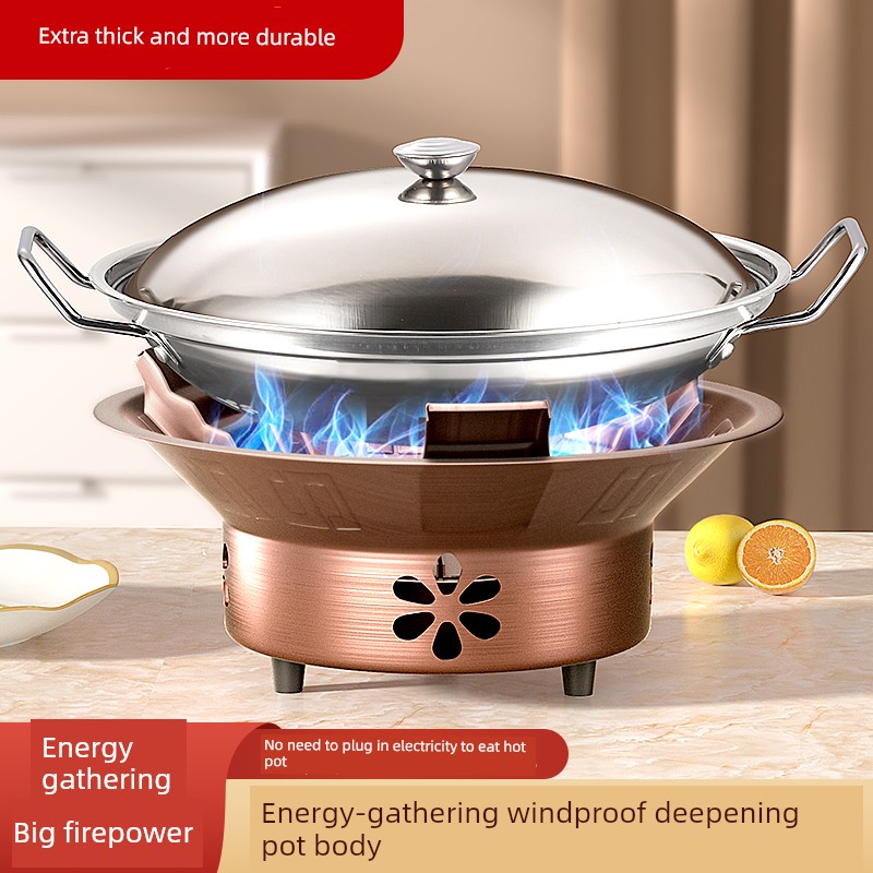 Solid Alcohol Stove Small Hot Pot Stove New Hot Pot Pot For Home Windproof Alcohol Pot Stewed Pot Pot Classy Open Stove