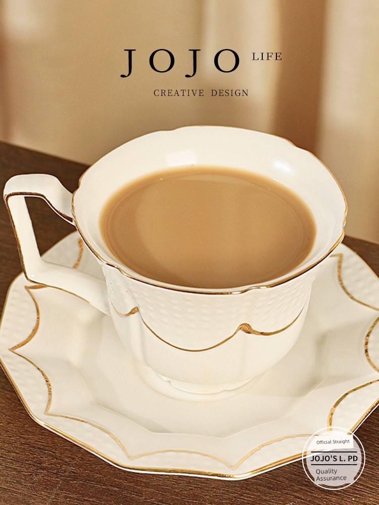Jojo's L. Pd. Gather. Coffee Set Suit Gold Painting Accessible Luxury For Home Afternoon Tea Ceramics | Happy Gathering