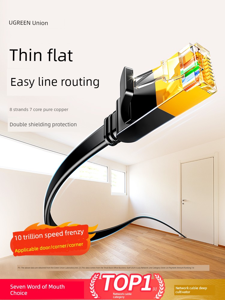 Flat For Home 7 Cat6 Broadband 10M Green Network Cable