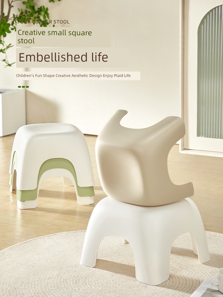 Kids Plastic Stool Thickened Home Chair Small Bench Living Room Seat Low Stool Sofa Shoe Changing Bench Bath Stool