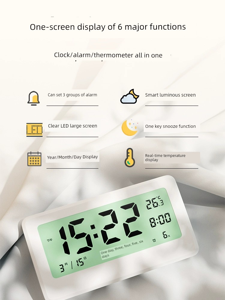 Alarm Clock Students Get up with Kids Little Girl Dedicated Fantastic Net 2024 New Arrival Cute Smart Desktop Digital Clock