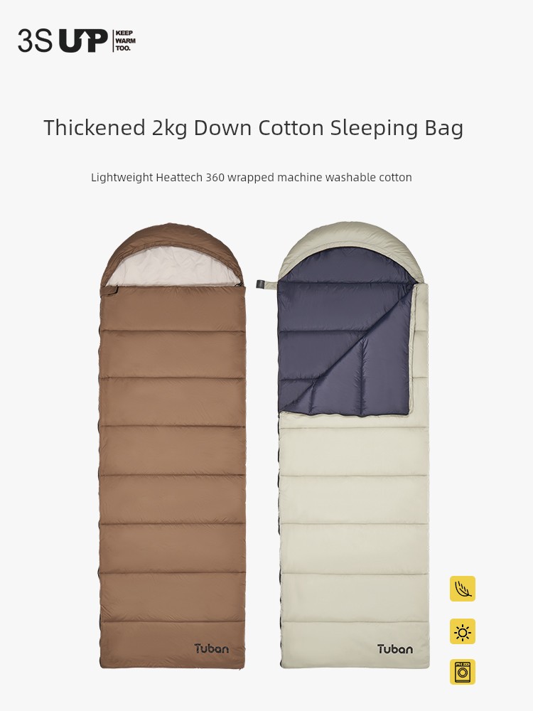 Sleeping Bag Adult Thickened Cold Protection Adult Winter Outdoors Cold-Resistant Camping Office Nap down Heattech Can Be Patchwork