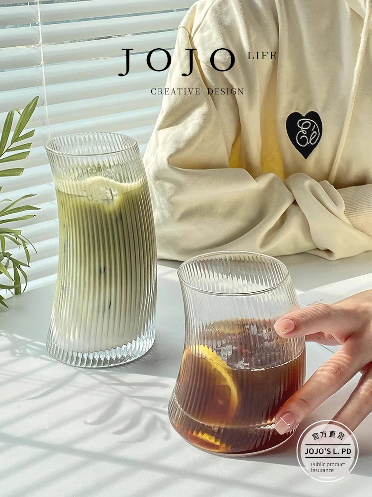 Jojo's L. Pd. Seconds. Cup Set Creative For Home Ins Style Stripes Sail Glass | Seconds