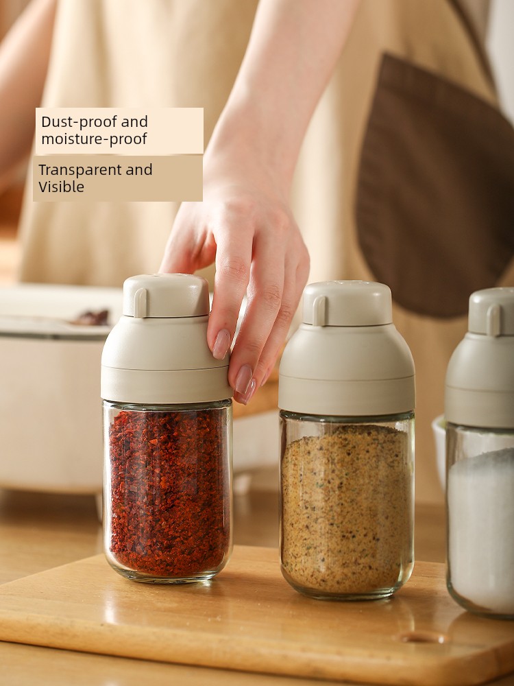 Fasola Quantitative Kitchen Glass Moisture-Proof Seal Salt Jar