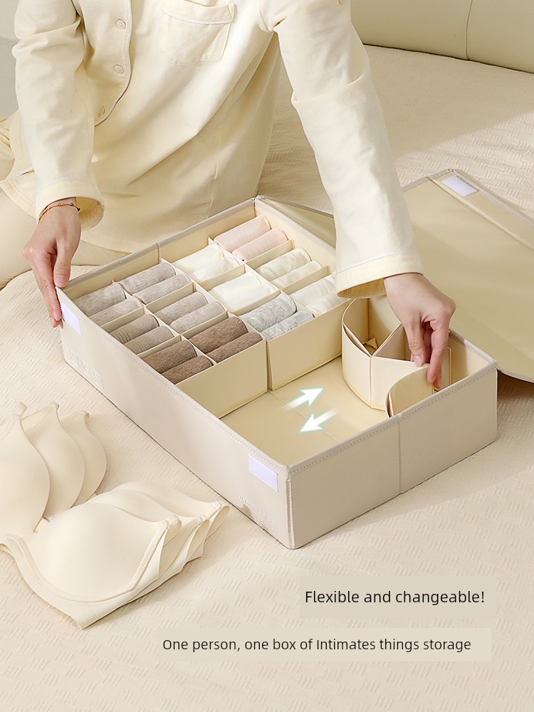 Vertical Underwear Storage Box Underwear Socks Bra Storage Artifact Three-in-One Personal Clothing Compartment Organizing Box