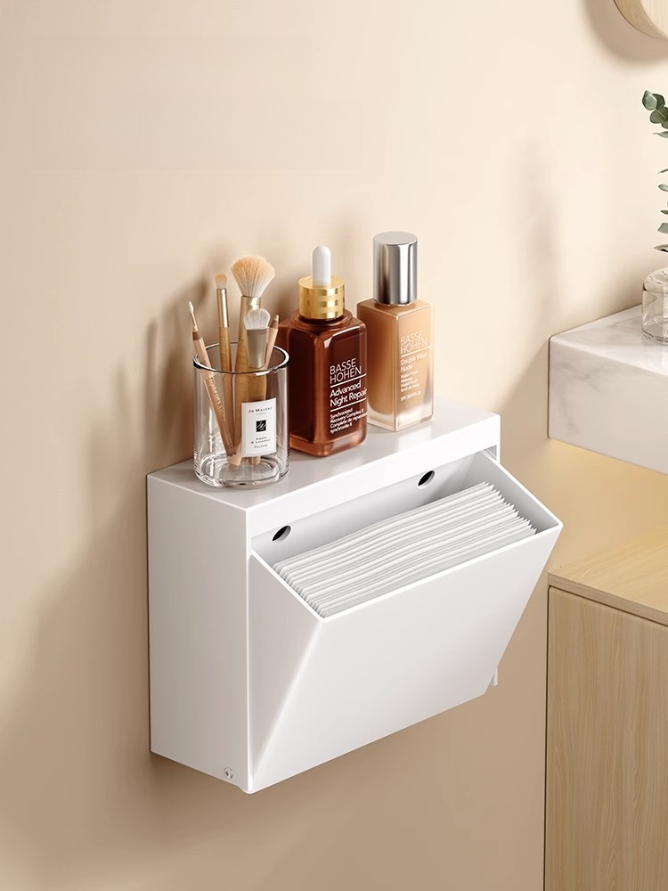 White Wall-Mounted Storage Waterproof Toilet Paper Box