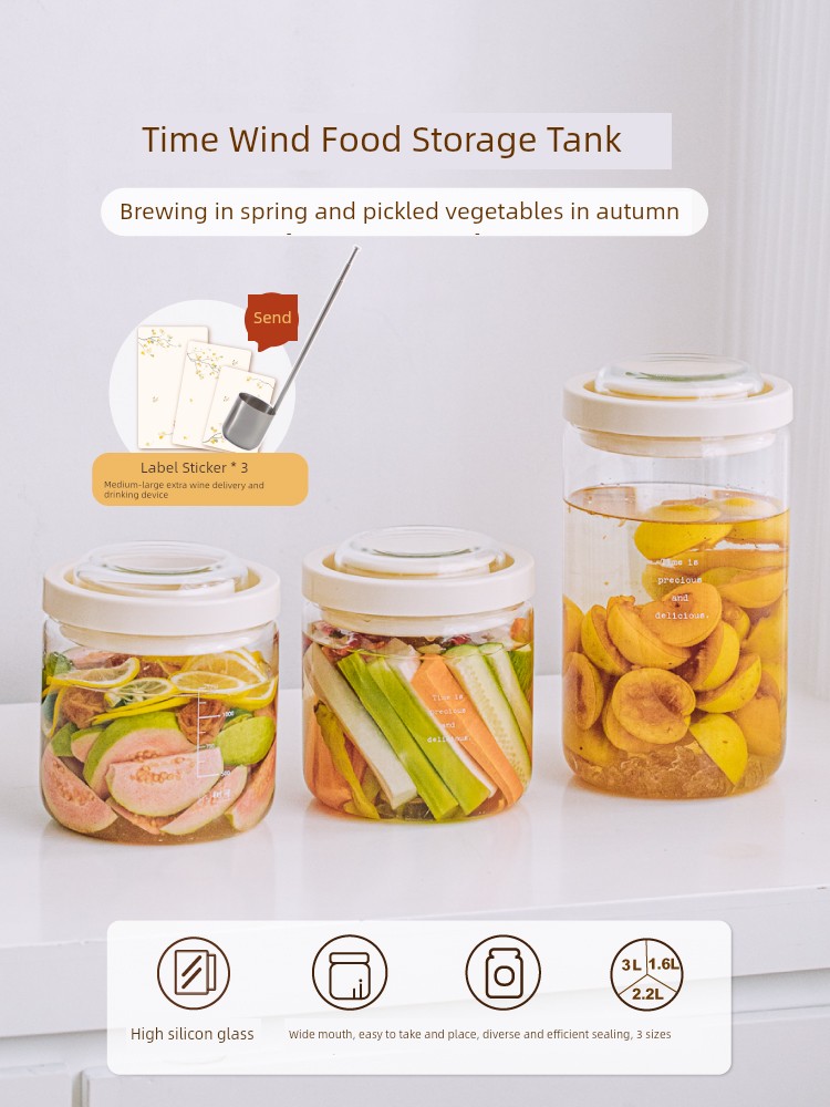 Tree Glass Wine Fermentation Jar Wine Jar For Home Pickle Earthen Jar Glass Bottle Special Wine Jar Container Sealed Jar for Sparkling Wine and Rice Wine