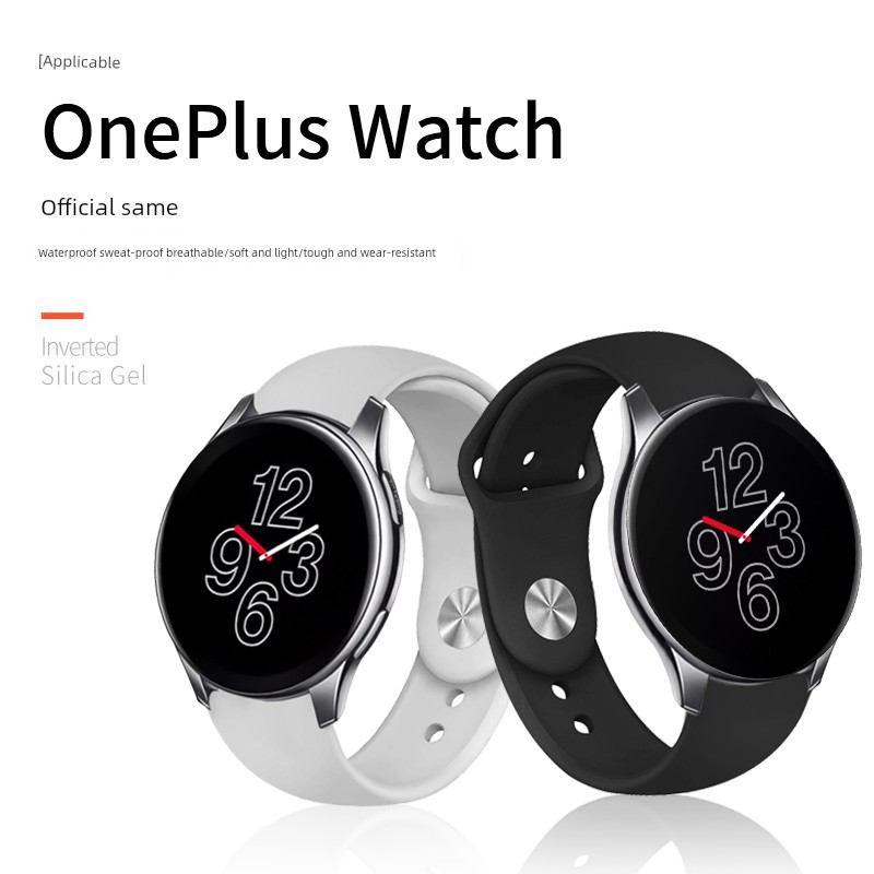 For OnePlus Watch Reverse Buckle Silicone Strap One plus Smart Watch 1 + Youth Sports Soft Comfortable Smart Wristband for Men and Women Individual Breathable Replacement Belt Waterproof Trend Accessories