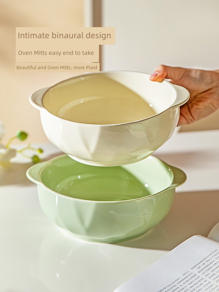 Modern Housewife Binaural Soup Bowl For Home 2025 New Arrival Ceramic Boiled Fish with Pickled Cabbage and Chili Large Basin Bowl Fancy Large Soup Plate