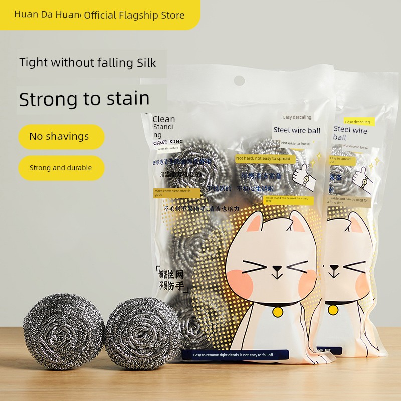 Cooker King No Rust No Slag Drop Handle Steel Wire Ball