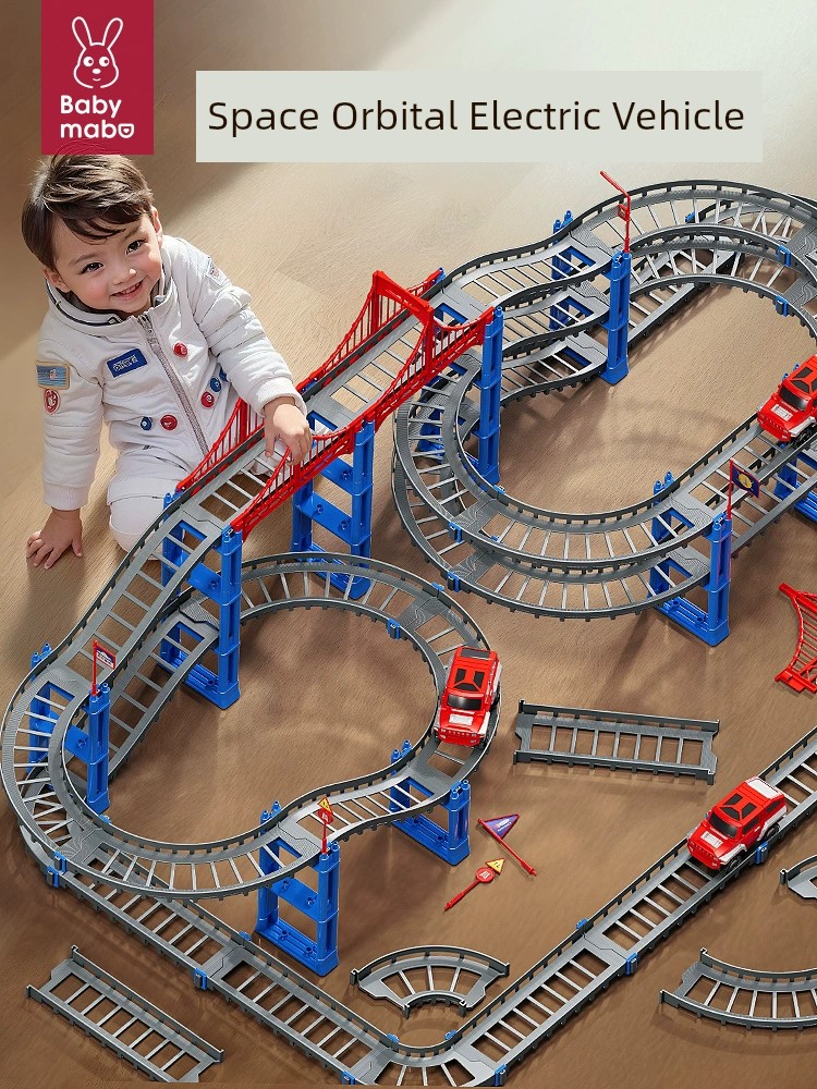 Space Track Car Toy Racing Track Entrance Adventure Kids Parking Lot Boy Puzzle 1-4 Years Old 6