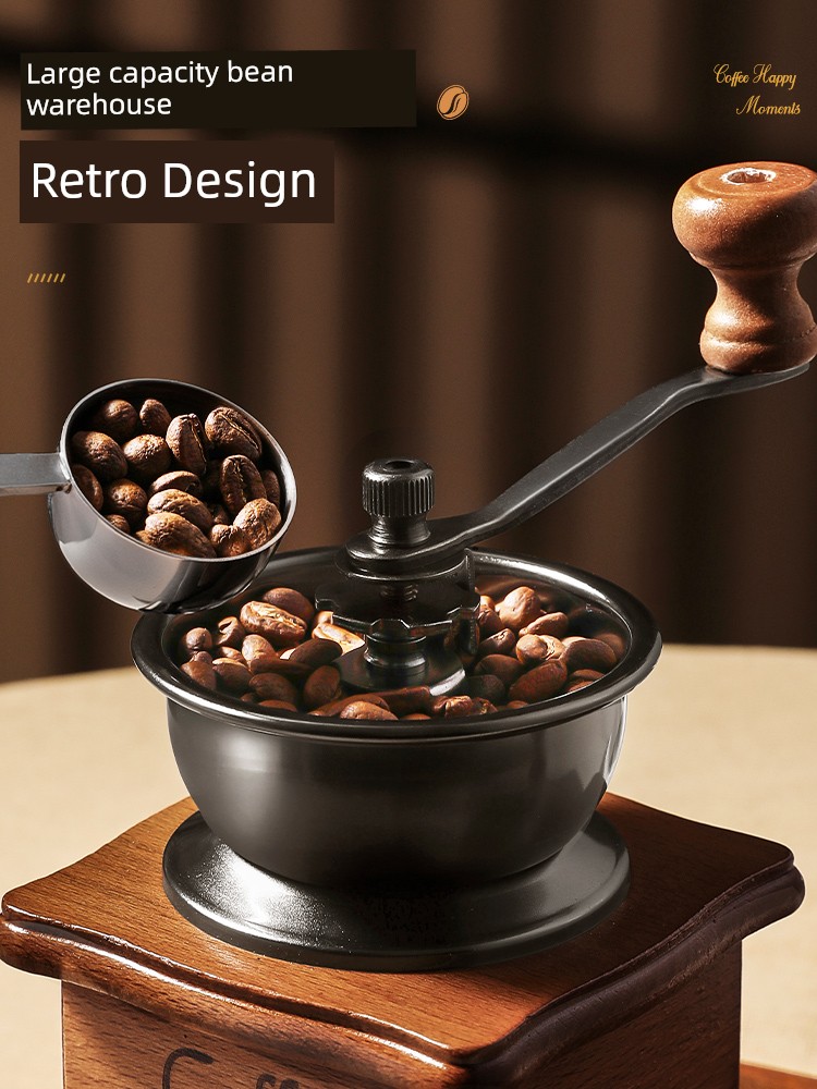 Retro Wooden Coffee Grinder - مطحنة قهوة خشبية ريت...