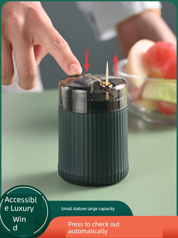 Toothpick Holder Automatic Pop-up High-End For Home Stylish Creative Toothpick Box Push-down Portable Commercial Floss Storage Tank