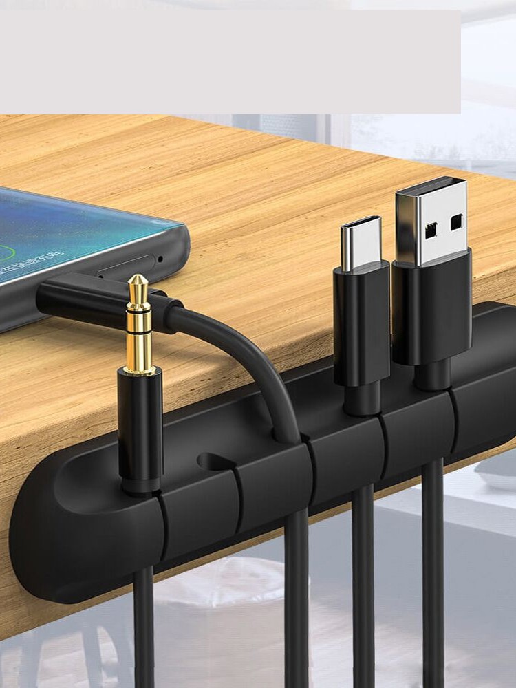 Miaoku Data Cable Desktop Cord Manager Charging Cable Fixed Buckle Headset Winding Bedside Organize Folders Storage Table Cable Clip Headset Anti-Winding Little God Table Side Collection Clasp Hub