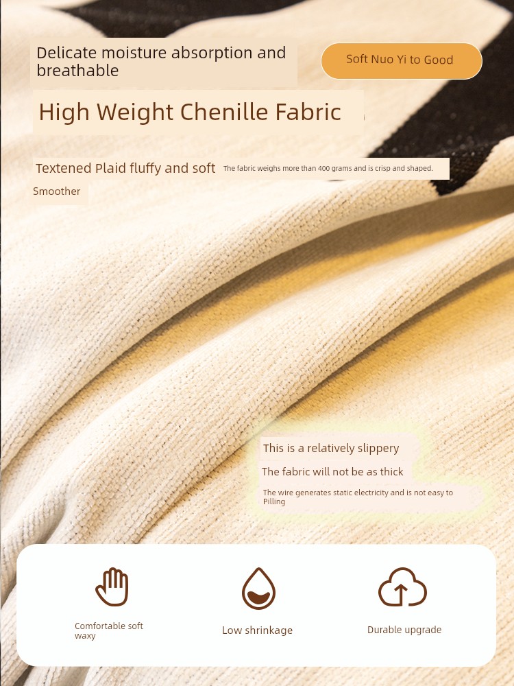 Sofa Cover Cloth All Year Round Neutral Sofa Cover Towel Anti-Scratching Chenille Minimalist Modern Cute Cartoon Bear Cover Blanket