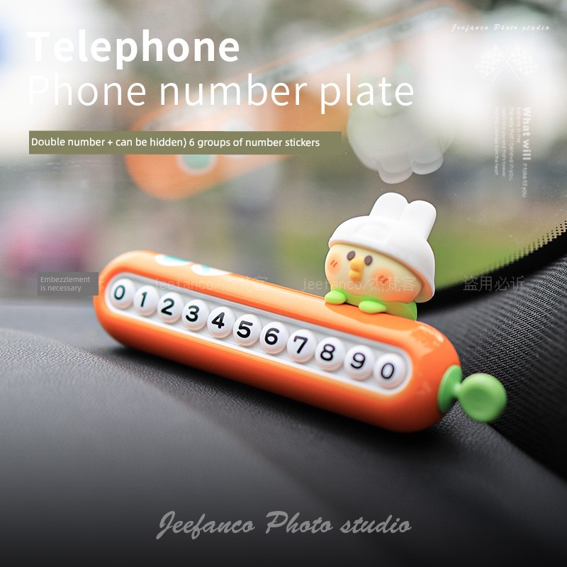 Bebe Parrot Parking Number Plate Double Number Can Hide New Arrival Girls Classy Car Temporary Car Moving Phone Card