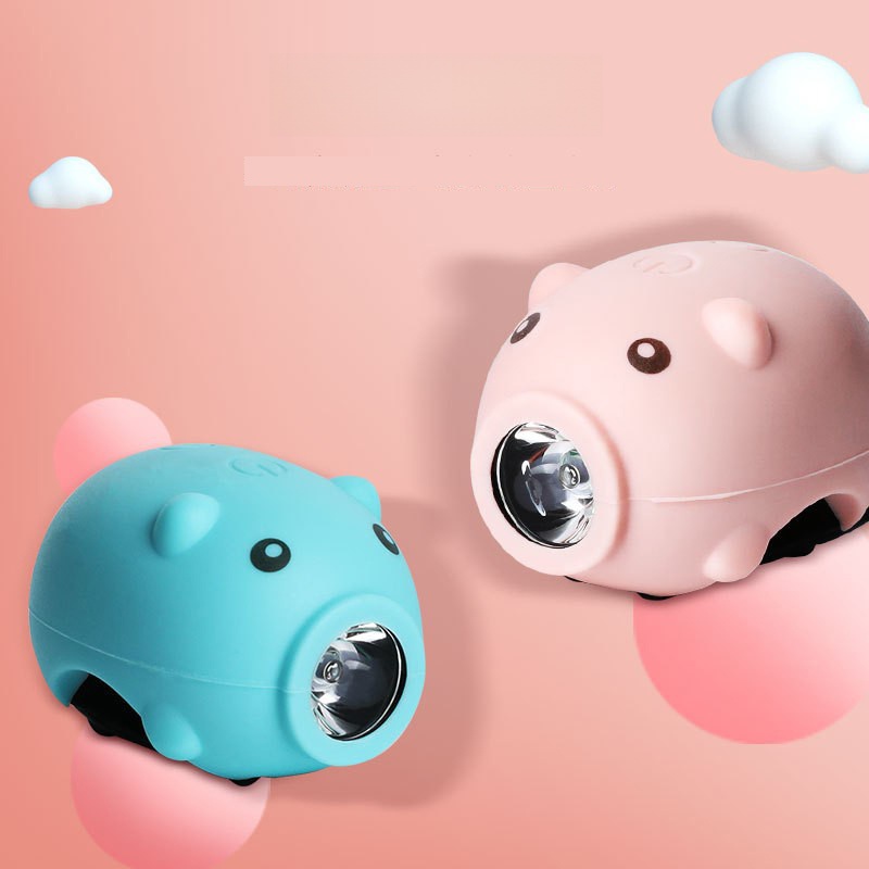 Piggy Kids Bicycle Light Headlight Night Riding Balance Bike Mountain Bike Accent Light Charging Bell Electric Horn Equipment
