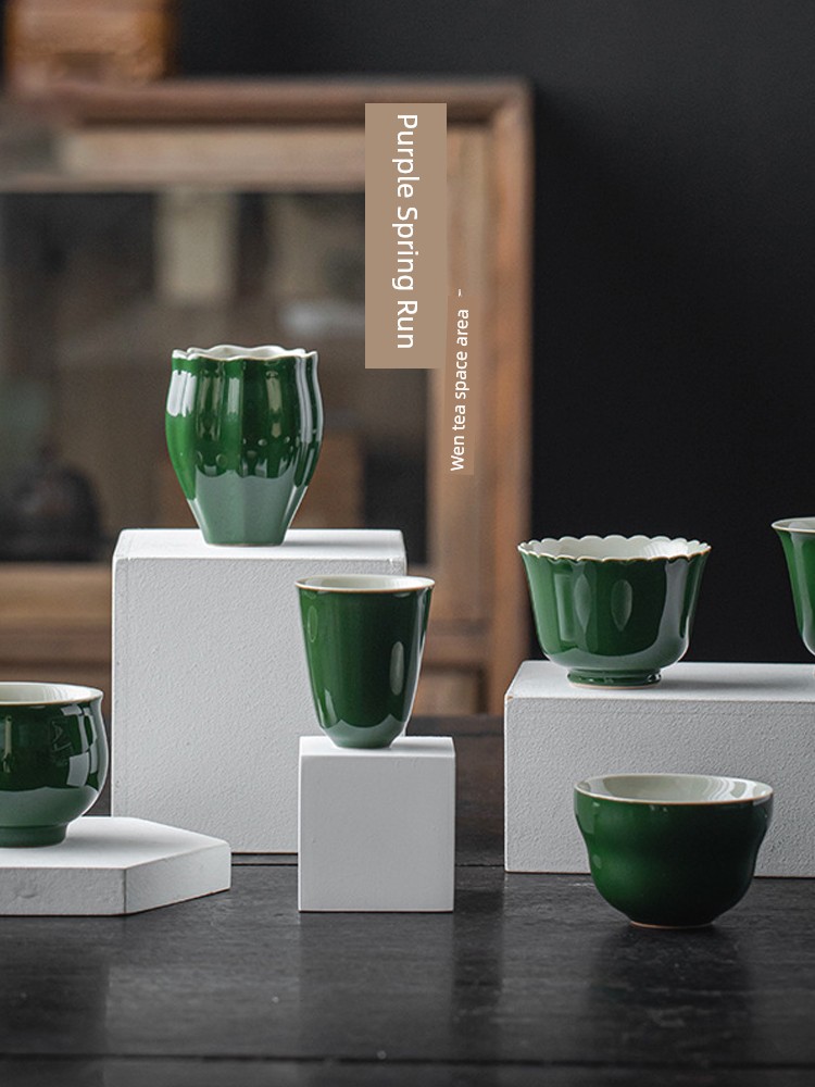 Jojo's L. Pd. Ziquan Stream. Emerald Tea Cup Retro Large Single Cup Master Cup | Entertainment