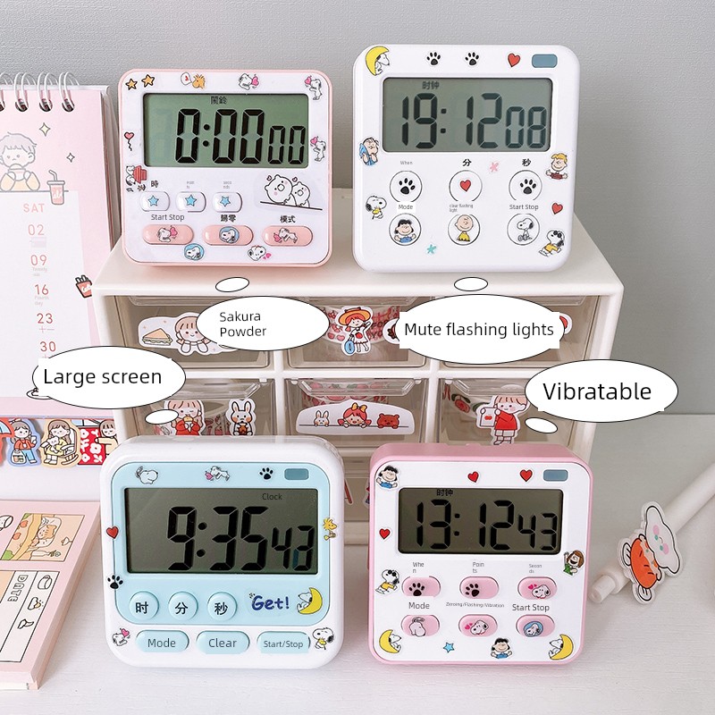 Cute Timer Learning Special Student Self-Discipline Alarm Clock Reminder Kitchen Time Management Countdown Timer