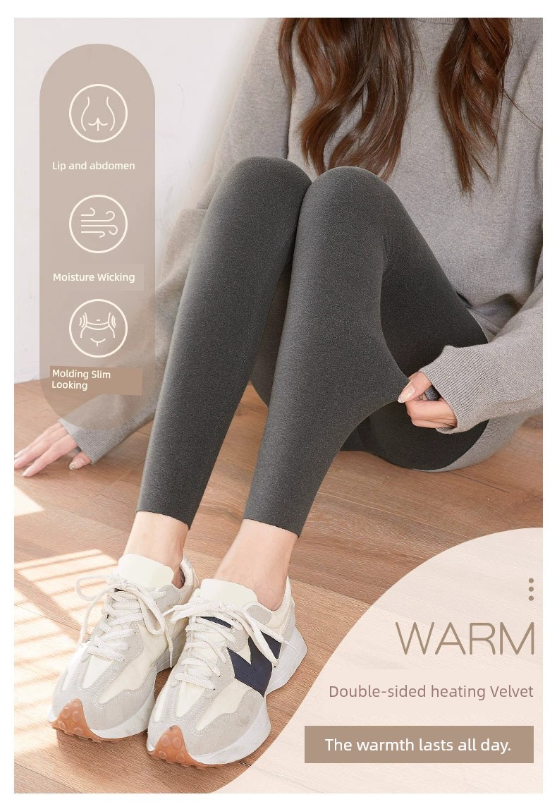 Plus Size Cozy Velvet Padded Leggings for Winter