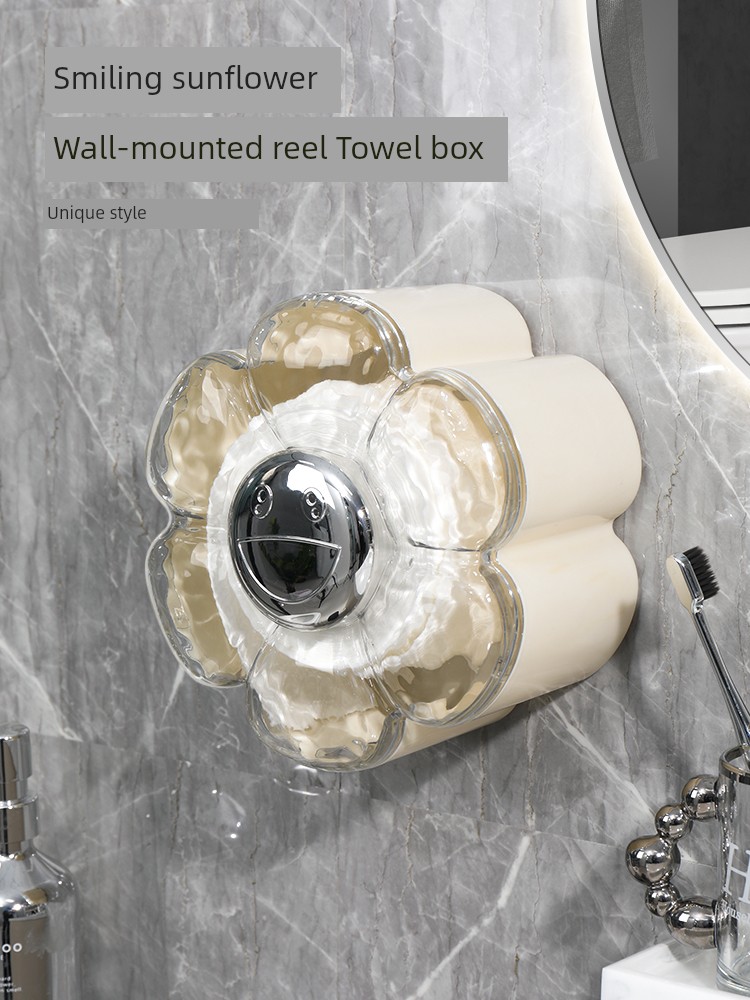 Toilet Toilet Paper Box Toilet Tissue Box Paper Extraction Box Toilet Paper Rack Roll Paper Wall-Mounted Waterproof Punch-Free