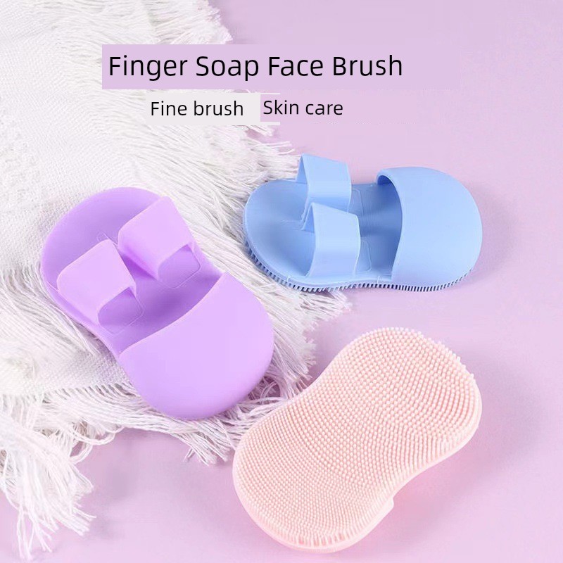 Mini Finger Facial Brush Soft Silicone Massage Remover Face Wash Gadget Portable Face Cleansing Pores Medicated Acne Pads