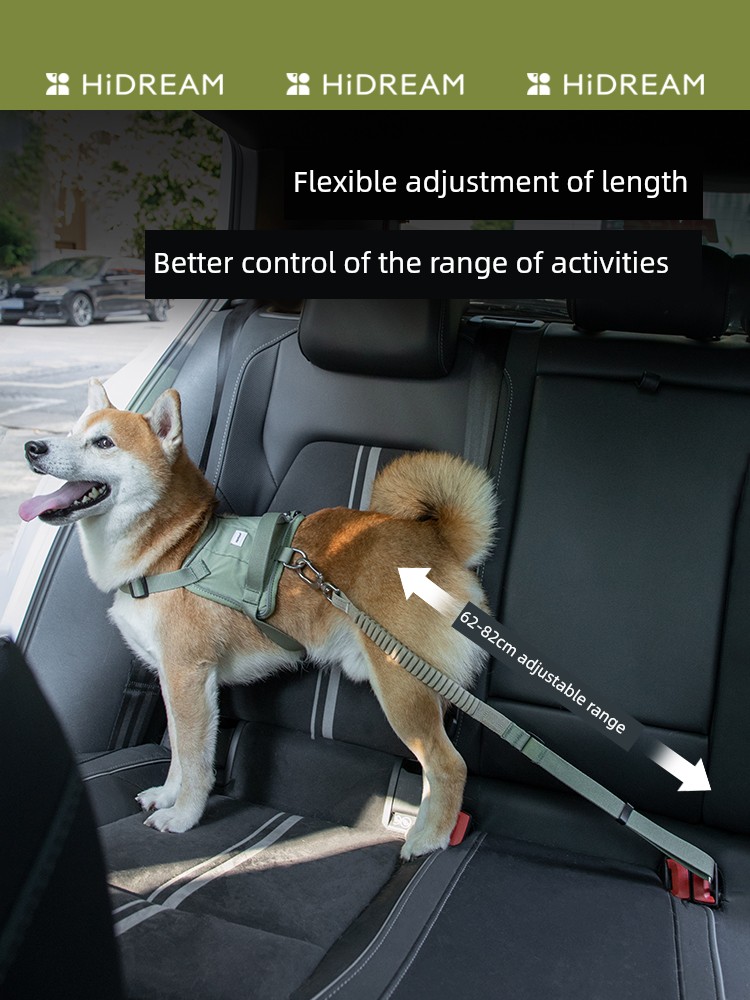 Hidream Pet Car Seat Belt Car Fixed Dog Leash Adjustable Car Travel Pet Dog Leash Dog Leash