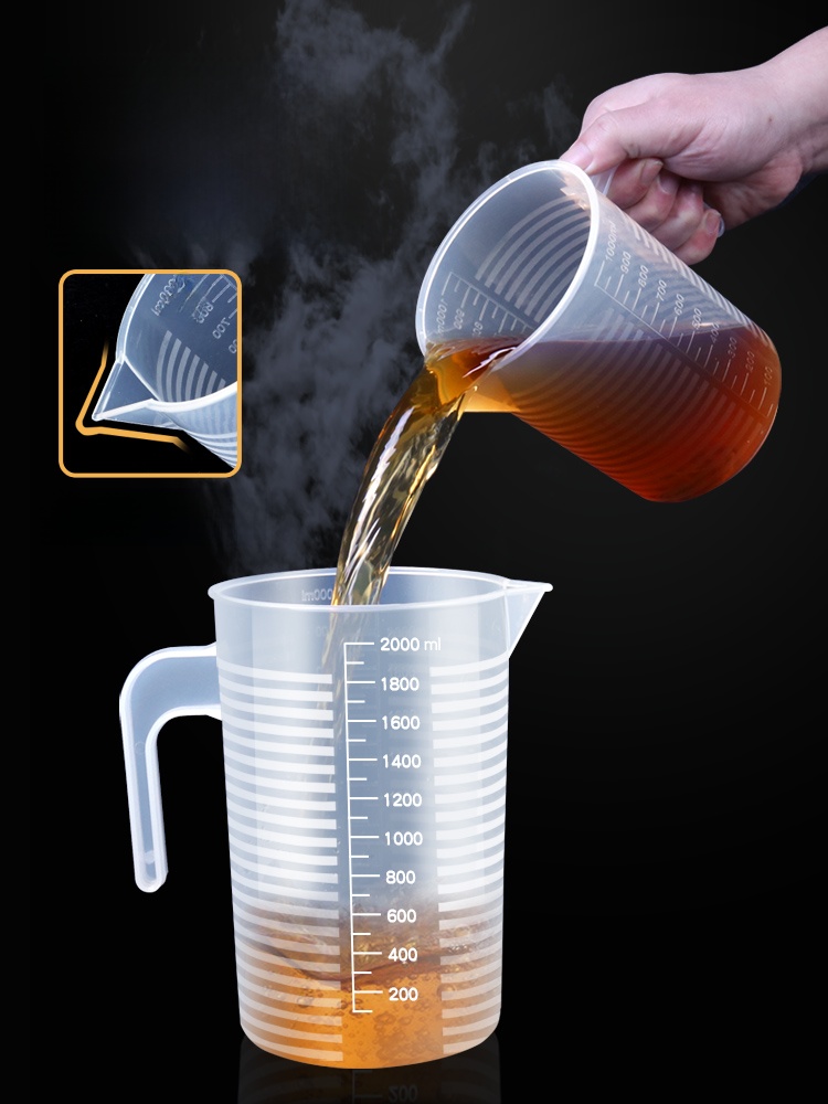 Food Grade Plastic Measuring Cups with Scale Milk Tea with Lid Large Capacity Measuring Cylinder 1000ml Measuring and Measuring High Temperature