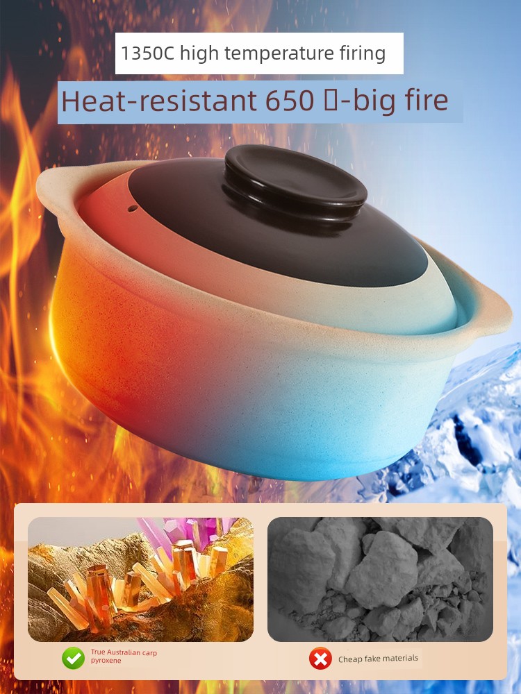 Old-Fashioned Earthen Casserole For Home High Temperature Resistant Rice Noodles Small Casserole Claypot Rice Gas Stove Dedicated Clay Pot Soup Pot Stew Pot