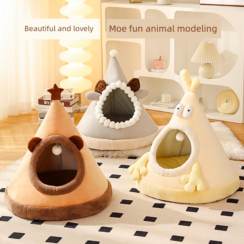 Cat Nest Winter Heattech Closed Cat House Cat Winter Sleep Tent Pet Bed Pet Bed Kennel for Small Size Dogs