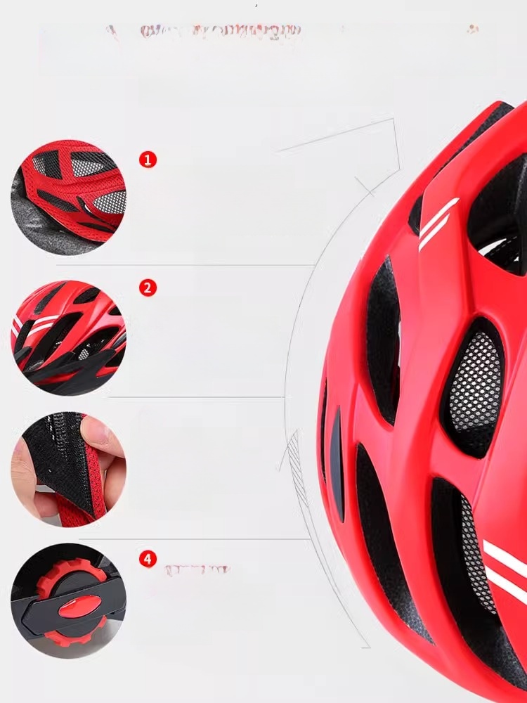 Bicycle Helmet Men's Mountain Bike Road Bike Teenagers Roller Skating and Bicycle Breathable Safety Helmet Female Cycling Fixture
