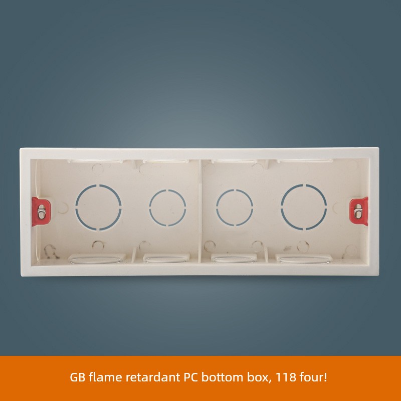 118 Type Neutral Two-Position Three-Position Four-Position Concealed Junction Box Assembly Line Box Switch Socket Cassette Rectangular Bottom Case