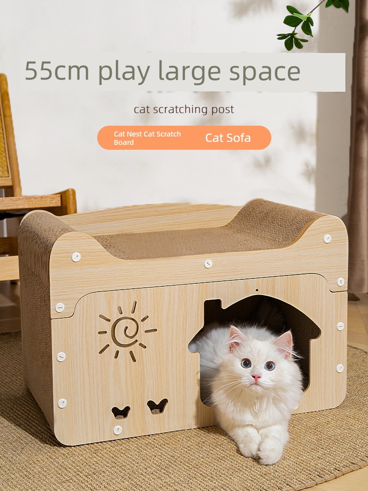 Cat Scratch Board Nest Cat Nest Integrated All Year Round Neutral Abrasion Resistant Non-Chip Vertical Cat Scratch Board Grinding Claw Scratch Resistance Cat Toy