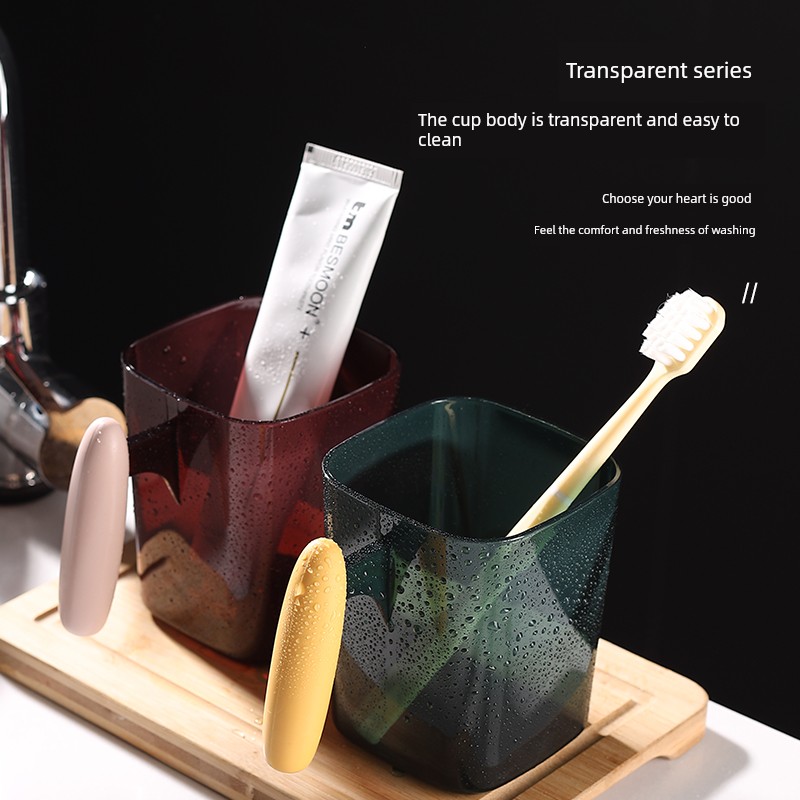 Creative Gargle Cup Simple and Light Luxury For Home Plastic Couple Cups Student Dormitory Good-looking Transparent Washing Cup