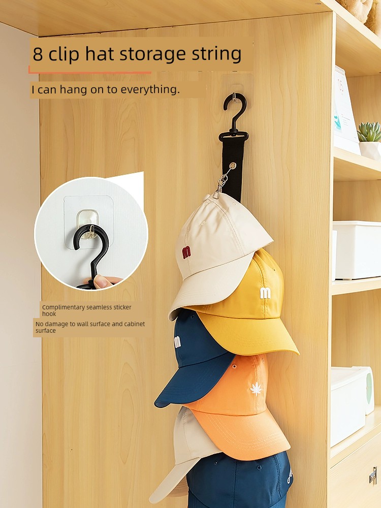 Hat Storage Fantastic Punch-Free Hallway Wall Duck Tongue Coat Rack Storage Cabinet Student behind the Dormitory Door Hook