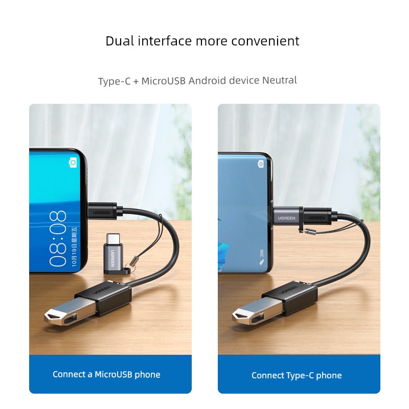 Green Union Two-in-One Vivo Mobile Phone U-Disk Adapter Cable