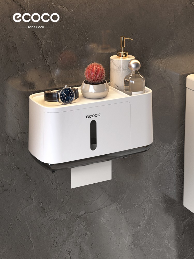 Bathroom Toilet Paper Box Waterproof Wall Hanging Toilet Roll Stand Tissue Paper Extraction Toilet Paper Rack Punch-Free