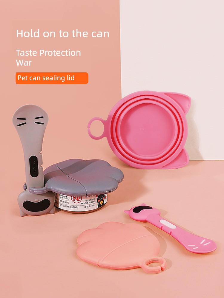 Cat Can Lid Cat Can Lid Dog Canned Spoon Pet Neutral Silicone Sealed Cap Fresh Cover Storage