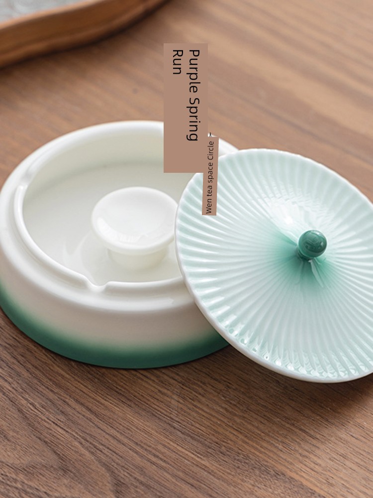 Jojo's L. Pd. Ziquan Jian. Court White Porcelain Ashtray Living Room Office Classy Ceramic | Enclosure
