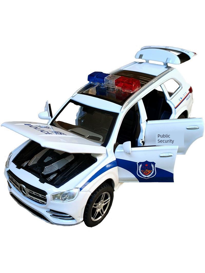 Large Alloy Police Car Kids Police Car Artificial Metal Car Model Sound and Light Open Door 3-6 Years Old 7 Boys Toy