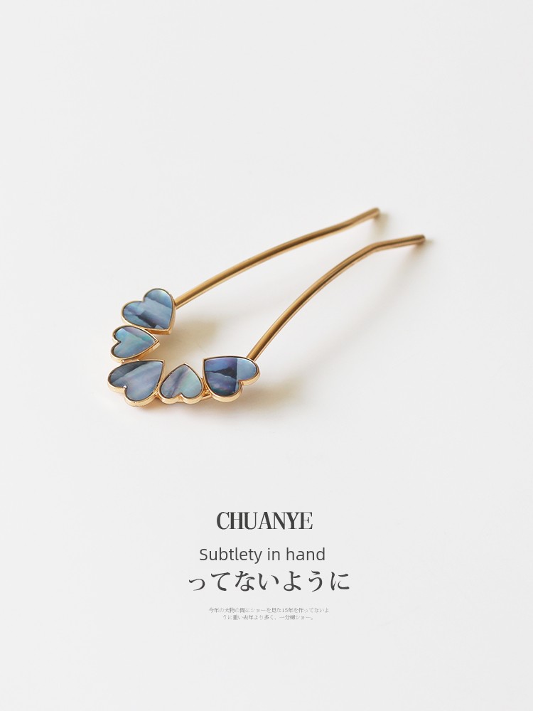 Kawano Heart Hairpin Headdress Internet Celebrity 2024 New Arrival Fancy Hair Accessories Wearing Flower Girls New Chinese Style Hair Fixer